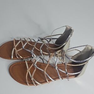 Madden Girl Women's Strappy Sandals - Silver, Gold and Copper